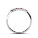 4 - Reina 2.30 mm Red Garnet and Lab Grown Diamond 7 Stone Wedding Band 