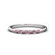 1 - Reina 2.30 mm Rhodolite Garnet and Lab Grown Diamond 7 Stone Wedding Band 