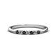 1 - Reina 2.30 mm Black and White Lab Grown Diamond 7 Stone Wedding Band 