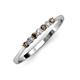 2 - Reina 2.30 mm Smoky Quartz and Lab Grown Diamond 7 Stone Wedding Band 