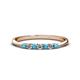 1 - Reina 2.30 mm London Blue Topaz and Lab Grown Diamond 7 Stone Wedding Band 