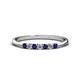1 - Reina 2.30 mm Blue Sapphire and Lab Grown Diamond 7 Stone Wedding Band 
