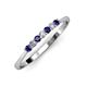 2 - Reina 2.30 mm Blue Sapphire and Lab Grown Diamond 7 Stone Wedding Band 