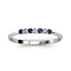 3 - Reina 2.30 mm Blue Sapphire and Lab Grown Diamond 7 Stone Wedding Band 