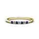 1 - Reina 2.30 mm Blue Sapphire and Lab Grown Diamond 7 Stone Wedding Band 