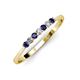 2 - Reina 2.30 mm Blue Sapphire and Lab Grown Diamond 7 Stone Wedding Band 