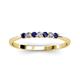3 - Reina 2.30 mm Blue Sapphire and Lab Grown Diamond 7 Stone Wedding Band 