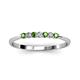 3 - Reina 2.30 mm Green Garnet and Lab Grown Diamond 7 Stone Wedding Band 