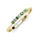 2 - Reina 2.30 mm Green Garnet and Lab Grown Diamond 7 Stone Wedding Band 