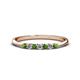 1 - Reina 2.30 mm Green Garnet and Lab Grown Diamond 7 Stone Wedding Band 