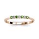3 - Reina 2.30 mm Green Garnet and Lab Grown Diamond 7 Stone Wedding Band 
