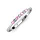 2 - Reina 2.30 mm Pink Tourmaline and Lab Grown Diamond 7 Stone Wedding Band 