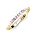 2 - Reina 2.30 mm Pink Tourmaline and Lab Grown Diamond 7 Stone Wedding Band 