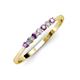 2 - Reina 2.30 mm Amethyst and Lab Grown Diamond 7 Stone Wedding Band 