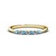 1 - Reina 2.30 mm Blue Topaz and Lab Grown Diamond 7 Stone Wedding Band 