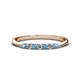 1 - Reina 2.30 mm Blue Topaz and Lab Grown Diamond 7 Stone Wedding Band 