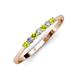 2 - Reina 2.30 mm Peridot and Lab Grown Diamond 7 Stone Wedding Band 