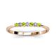 3 - Reina 2.30 mm Peridot and Lab Grown Diamond 7 Stone Wedding Band 