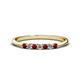 1 - Reina 2.30 mm Red Garnet and Lab Grown Diamond 7 Stone Wedding Band 