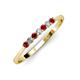 2 - Reina 2.30 mm Red Garnet and Lab Grown Diamond 7 Stone Wedding Band 
