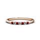 1 - Reina 2.30 mm Red Garnet and Lab Grown Diamond 7 Stone Wedding Band 