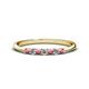 1 - Reina 2.30 mm Rhodolite Garnet and Lab Grown Diamond 7 Stone Wedding Band 