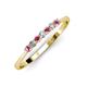 2 - Reina 2.30 mm Rhodolite Garnet and Lab Grown Diamond 7 Stone Wedding Band 