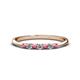 1 - Reina 2.30 mm Rhodolite Garnet and Lab Grown Diamond 7 Stone Wedding Band 