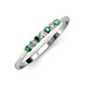 2 - Reina 2.30 mm Emerald and Lab Grown Diamond 7 Stone Wedding Band 