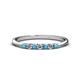 1 - Reina 2.30 mm London Blue Topaz and Lab Grown Diamond 7 Stone Wedding Band 