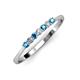 2 - Reina 2.30 mm London Blue Topaz and Lab Grown Diamond 7 Stone Wedding Band 