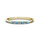 1 - Reina 2.30 mm London Blue Topaz and Lab Grown Diamond 7 Stone Wedding Band 