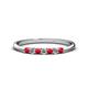 1 - Reina 2.30 mm Ruby and Lab Grown Diamond 7 Stone Wedding Band 