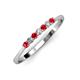 2 - Reina 2.30 mm Ruby and Lab Grown Diamond 7 Stone Wedding Band 