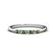 1 - Reina 2.30 mm Green Garnet and Lab Grown Diamond 7 Stone Wedding Band 