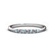1 - Reina 2.30 mm Aquamarine and Lab Grown Diamond 7 Stone Wedding Band 