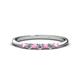 1 - Reina 2.30 mm Pink Tourmaline and Lab Grown Diamond 7 Stone Wedding Band 