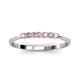3 - Reina 2.30 mm Pink Tourmaline and Lab Grown Diamond 7 Stone Wedding Band 