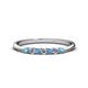 1 - Reina 2.30 mm Blue Topaz and Lab Grown Diamond 7 Stone Wedding Band 