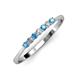 2 - Reina 2.30 mm Blue Topaz and Lab Grown Diamond 7 Stone Wedding Band 