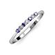 2 - Reina 2.30 mm Iolite and Lab Grown Diamond 7 Stone Wedding Band 