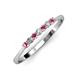 2 - Reina 2.30 mm Rhodolite Garnet and Lab Grown Diamond 7 Stone Wedding Band 