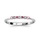 3 - Reina 2.30 mm Rhodolite Garnet and Lab Grown Diamond 7 Stone Wedding Band 