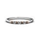 1 - Reina 2.30 mm Smoky Quartz and Lab Grown Diamond 7 Stone Wedding Band 
