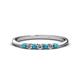1 - Reina 2.30 mm Blue and White Lab Grown Diamond 7 Stone Wedding Band 