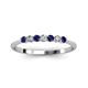3 - Reina 2.60 mm Blue Sapphire and Lab Grown Diamond 7 Stone Wedding Band 