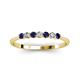 3 - Reina 2.60 mm Blue Sapphire and Lab Grown Diamond 7 Stone Wedding Band 