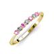 2 - Reina 2.60 mm Pink Sapphire and Lab Grown Diamond 7 Stone Wedding Band 