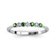 3 - Reina 2.60 mm Green Garnet and Lab Grown Diamond 7 Stone Wedding Band 