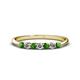 1 - Reina 2.60 mm Green Garnet and Lab Grown Diamond 7 Stone Wedding Band 